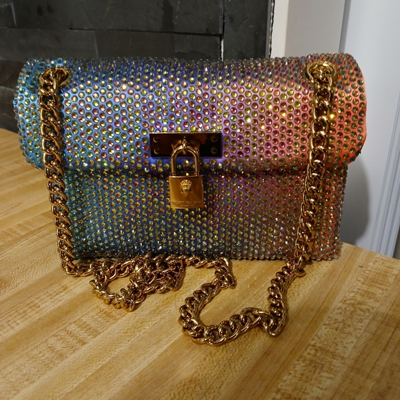 Kurt Geiger NWT Rainbow Ombre Rhinestone Brixton & Dustbag